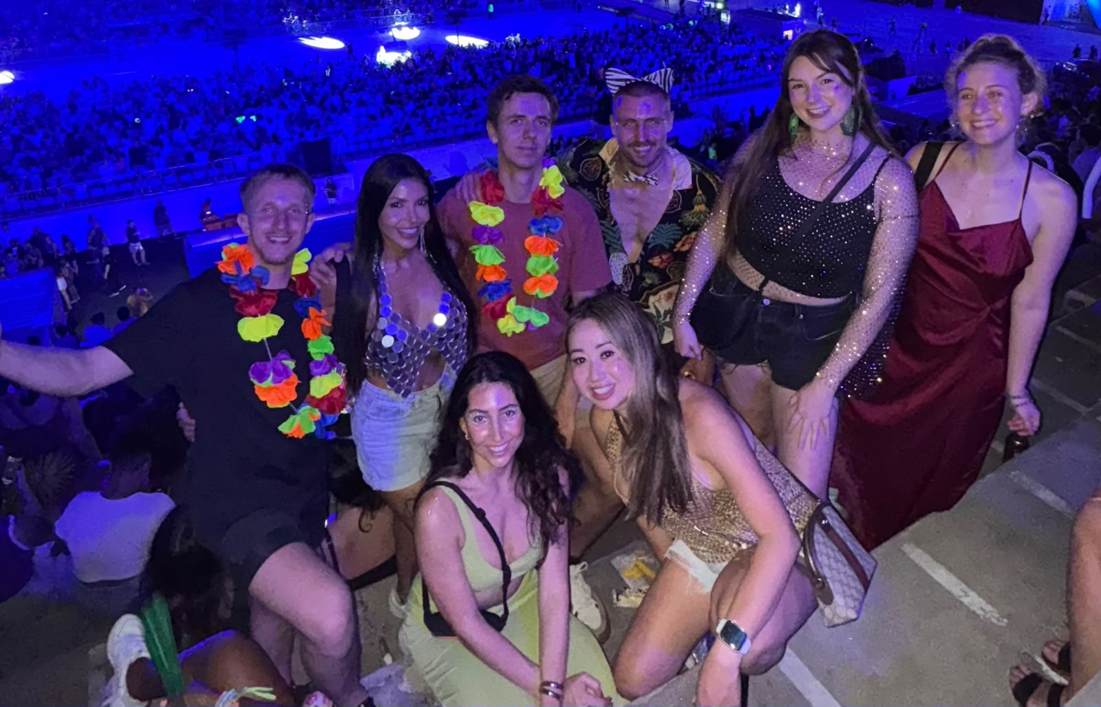 Vanessa and her group together at the Sambadrome during Carnival